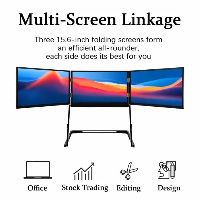 💻 15.6" Tri-Fold Laptop Monitor
