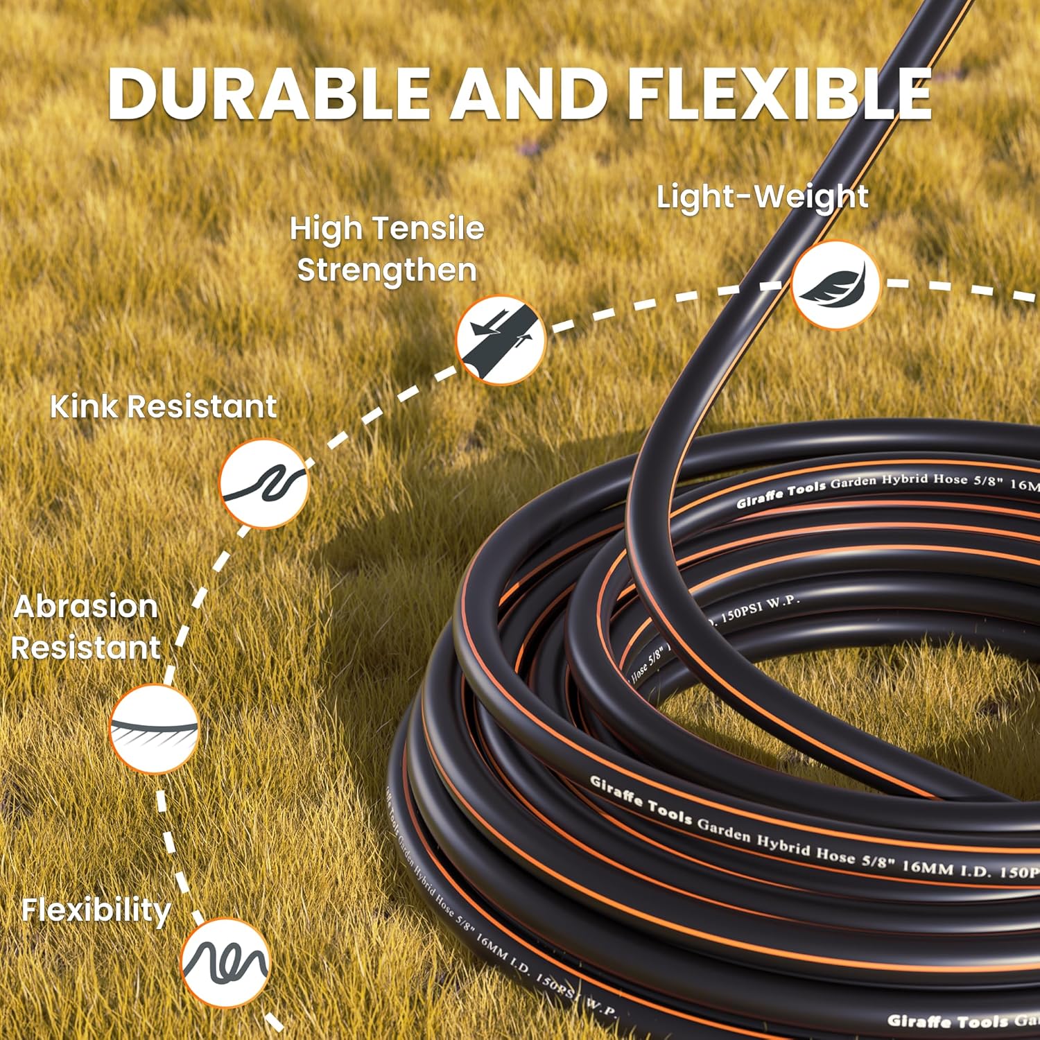 Giraffe Tools Garden Hose 5/8"