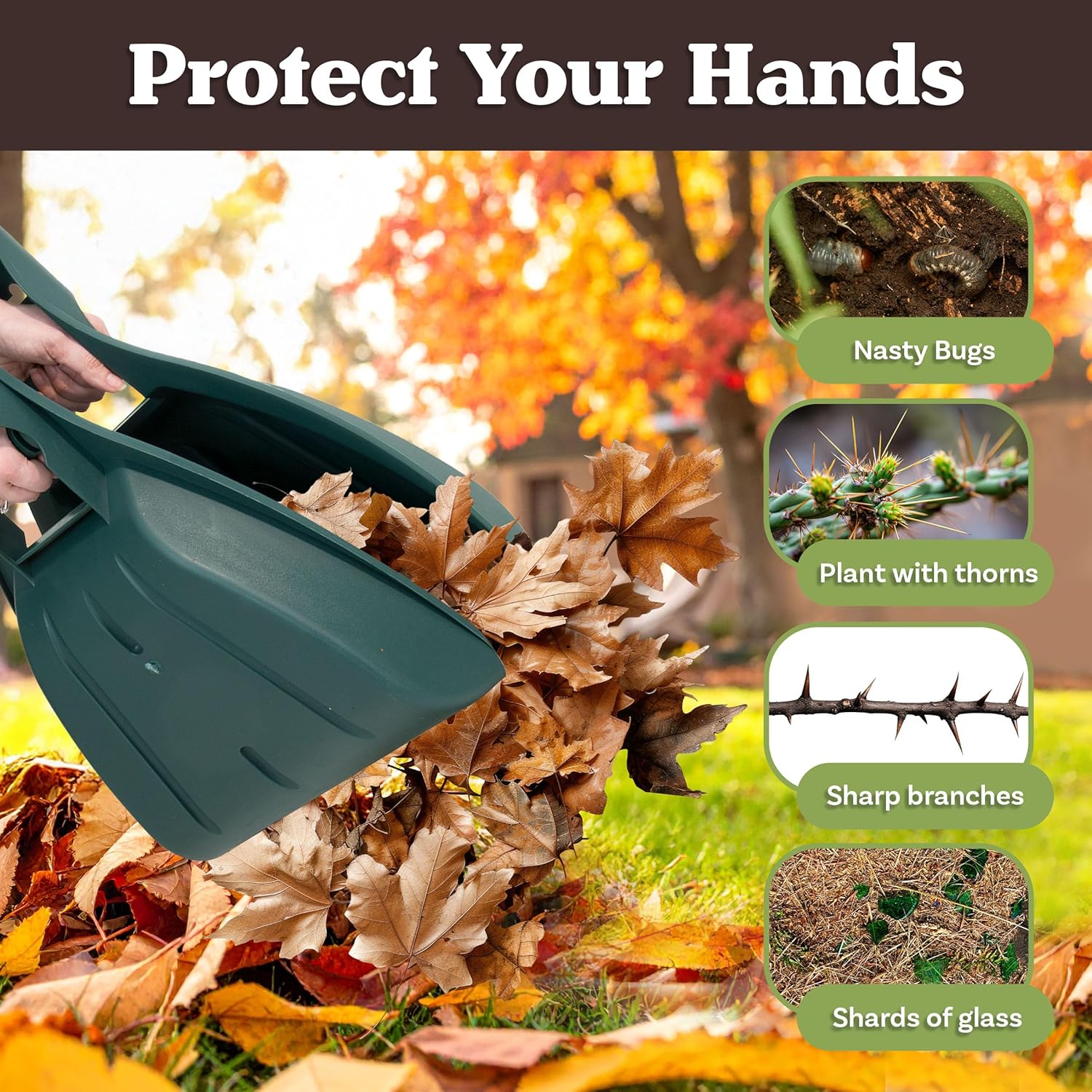 Leaf Scoops Hand Rakes - Lightweight