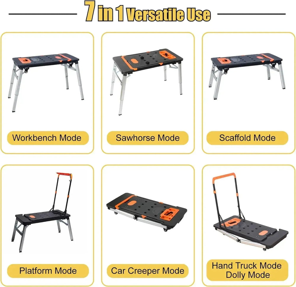 Save Space. Do More. 7-in-1 Heavy Duty Workbench 💪