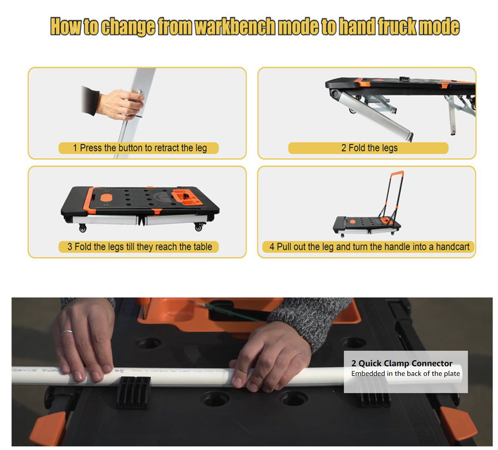 Save Space. Do More. 7-in-1 Heavy Duty Workbench 💪