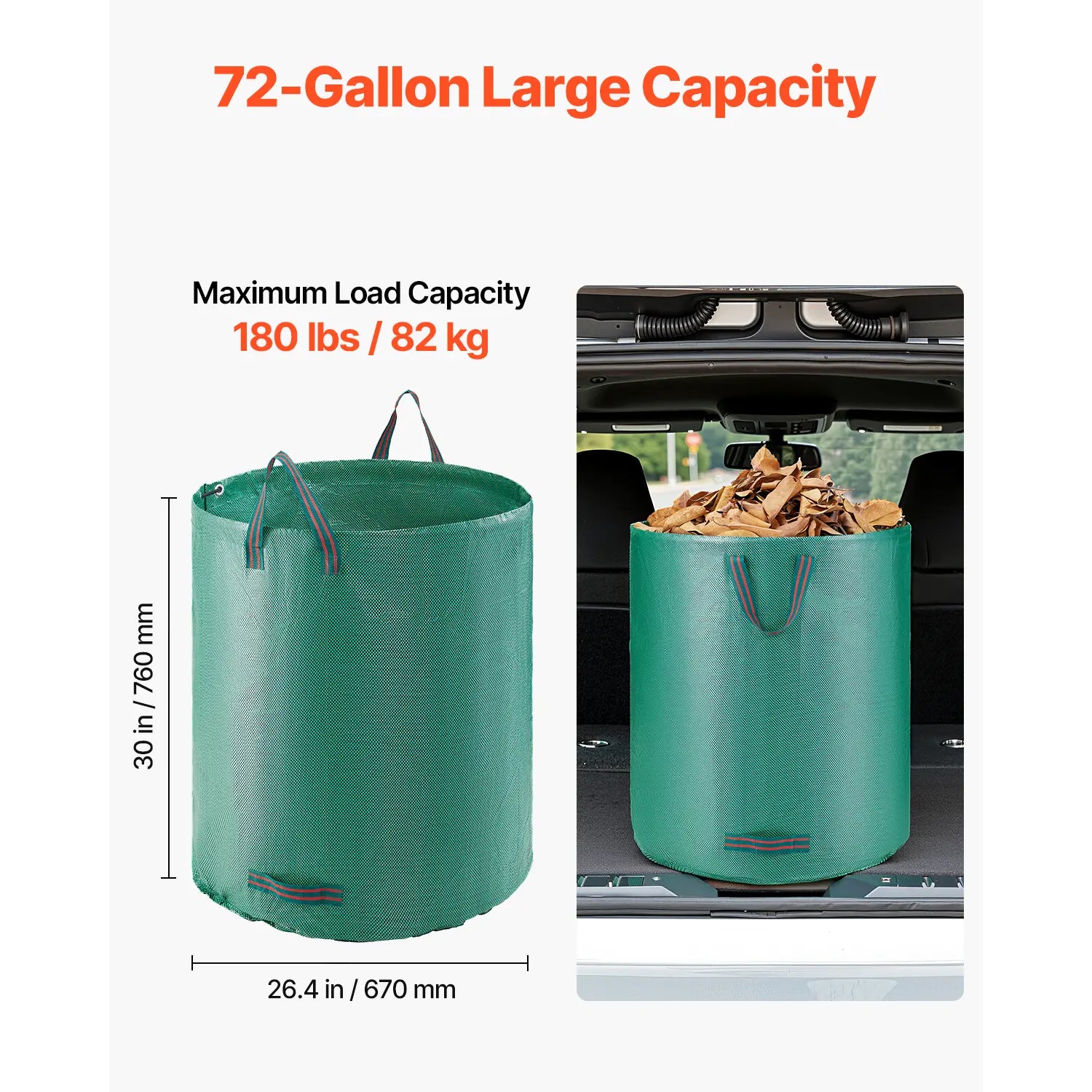 Heavy-Duty 72 Gallon Garden Waste Bags (3-Pack)
