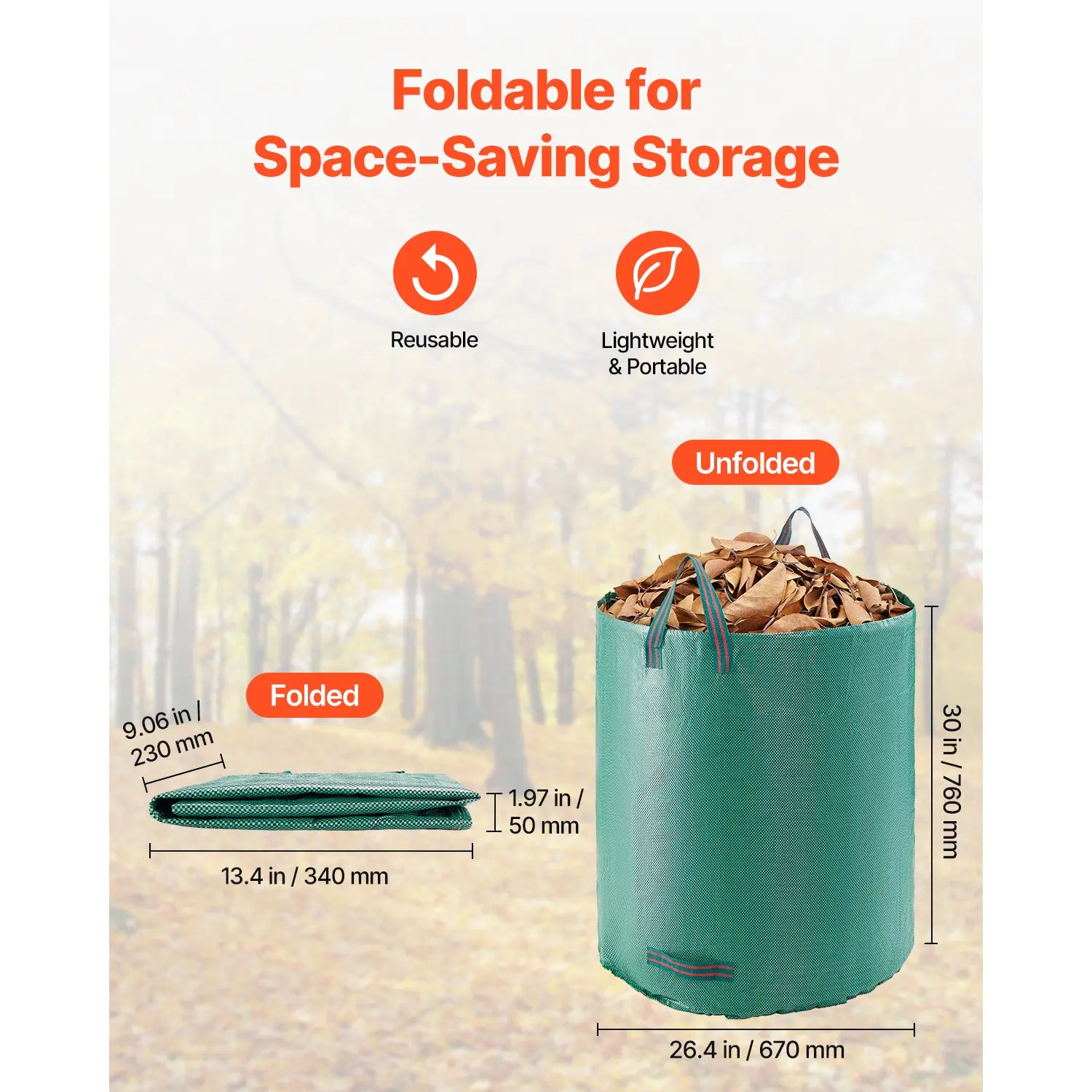 Heavy-Duty 72 Gallon Garden Waste Bags (3-Pack)