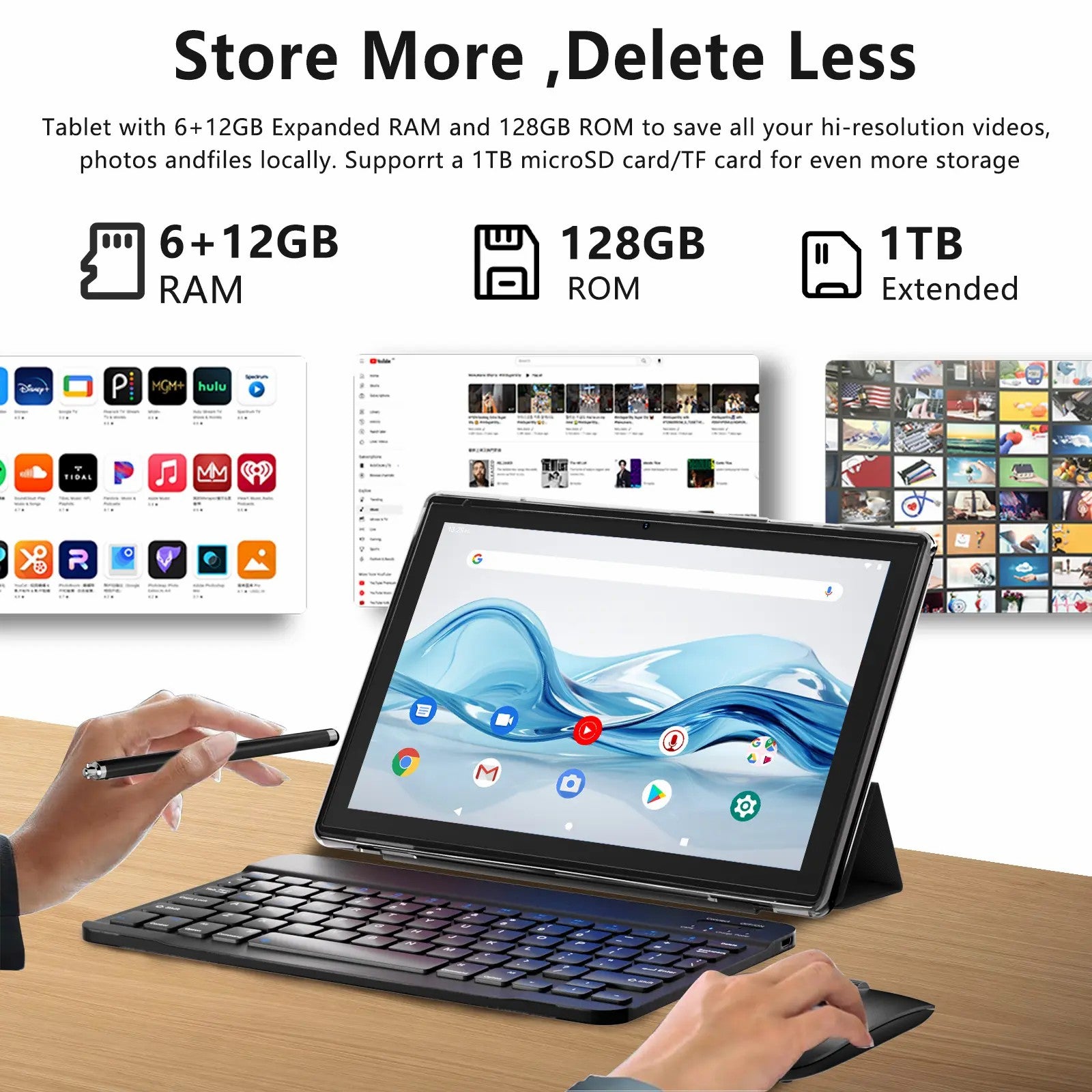 10.1" Android Tablet with Keyboard, Mouse & Stylus